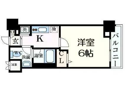 セイワパレス東三国駅前(1K/8階)の間取り写真