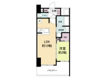 セレニテ桜川駅前プリエ(1LDK/12階)の間取り写真