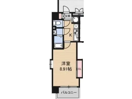 LUXE難波西Ⅲ(1K/8階)の間取り写真