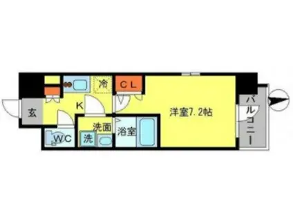 エスリード難波サウス(1K/6階)の間取り写真