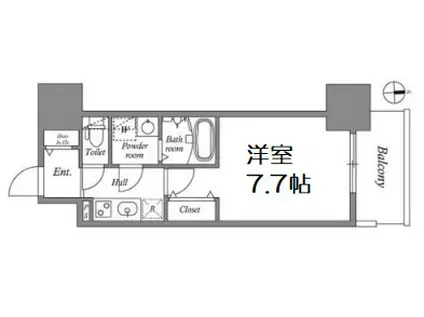 MELDIA CREST TAPP NAMBA ウエスト(1K/4階)の間取り写真