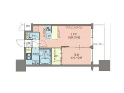 プレジオ難波EURO(1LDK/11階)の間取り写真