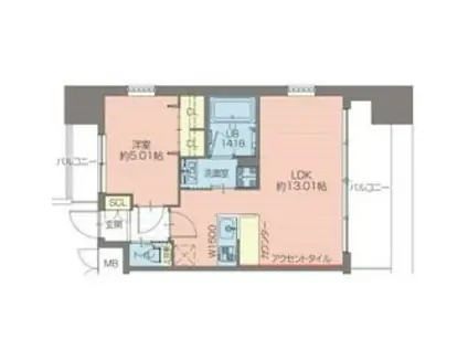 プレジオ難波EURO(1LDK/11階)の間取り写真