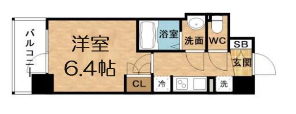 BPRレジデンス新梅田(1K/14階)の間取り写真