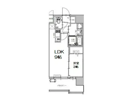 ATTIRANT西三国(1LDK/4階)の間取り写真