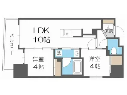 セレニテフラン野田阪神駅前(2LDK/7階)の間取り写真