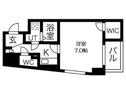プレサンス中之島公園パークレジデンス(1K/6階)の間取り写真