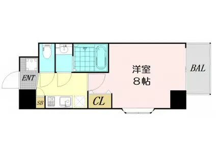 スプランディッドキャトル(1K/2階)の間取り写真