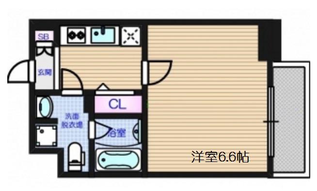 ジアコスモ大阪城南(1K/8階)の間取り写真