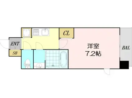 プレサンス水都OKAWA(1K/13階)の間取り写真