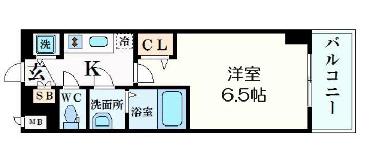 プレサンス大阪城公園ネクサス(1K/12階)の間取り写真