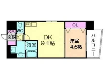 シェリロ神山(1LDK/11階)の間取り写真