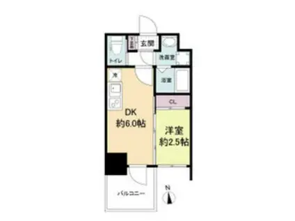 セレニテ天満橋アリア(1DK/9階)の間取り写真