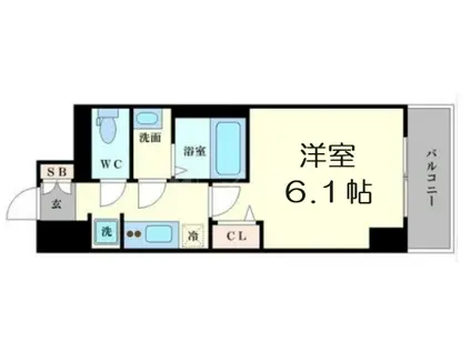 プレサンス難波クチュール(1K/6階)の間取り写真