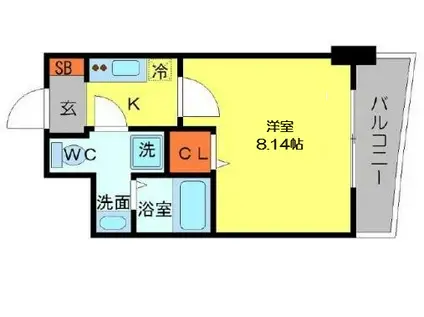 SERENITE日本橋SUD(1K/8階)の間取り写真