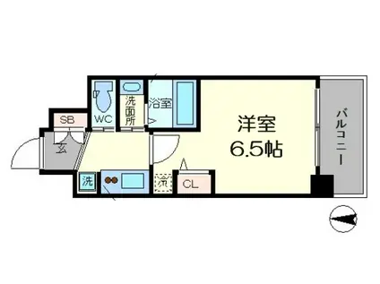 エステムコート難波Ⅴブロード(1K/11階)の間取り写真