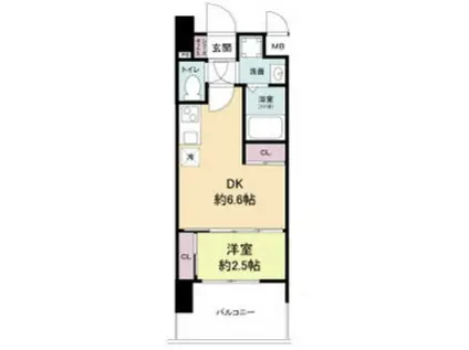 セレニテ阿波座ミラク(1DK/6階)の間取り写真