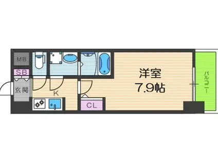 LA DOUCEUR西天満(1K/5階)の間取り写真