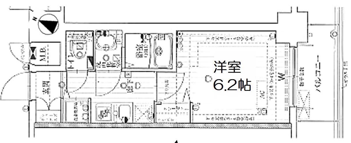 ベラジスタ塚本(1K/2階)の間取り写真
