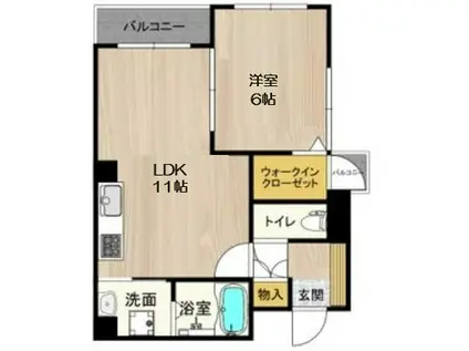 M.HILLS西本町(1LDK/3階)の間取り写真