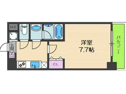 S-RESIDENCE福島LUXE(1K/5階)の間取り写真