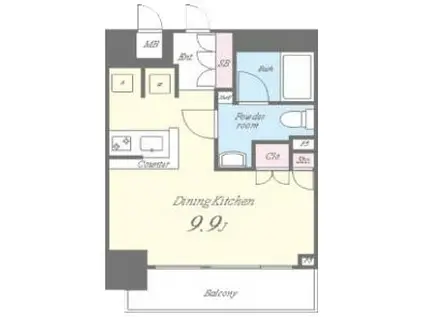 セイワパレス京橋コルティーレ(ワンルーム/4階)の間取り写真