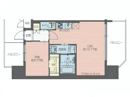 プレジオ大正(1LDK/12階)の間取り写真