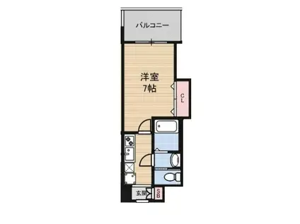 LUXE大正(1K/6階)の間取り写真