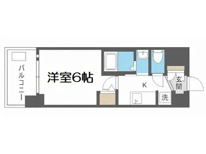 エステムコート難波サウスプレイスⅥラグジー(1K/8階)の間取り写真