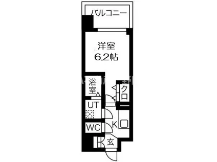 ワールドアイ梅田ウエスト(1K/13階)の間取り写真