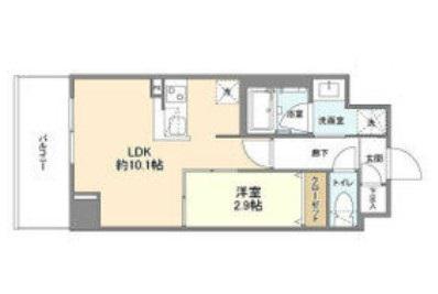 アヴェニール中崎(1LDK/9階)の間取り写真
