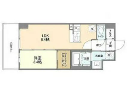 アヴェニール中崎(1LDK/10階)の間取り写真