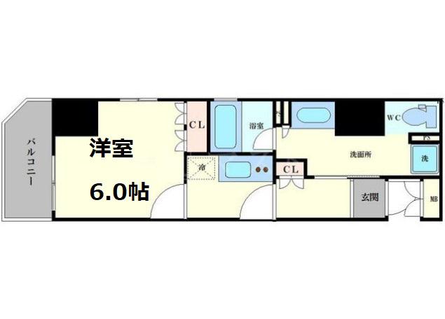 リーガル南船場Ⅲ(1K/5階)の間取り写真