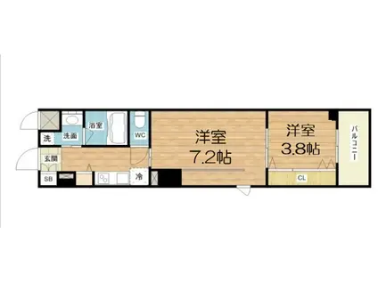 スプランディッド堀江(2K/12階)の間取り写真