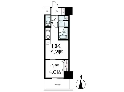 レオンコンフォート大手通(1DK/8階)の間取り写真