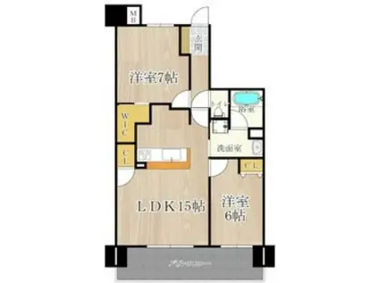 CITY SPIRE難波グレイス(2LDK/7階)の間取り写真