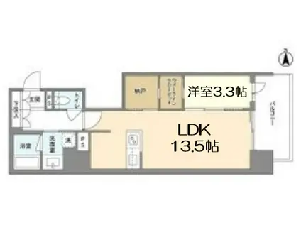 RJRプレシア南堀江(1SLDK/13階)の間取り写真