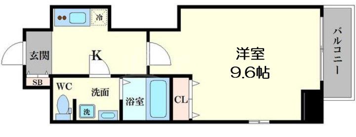 COMENZ梅田(1K/7階)の間取り写真