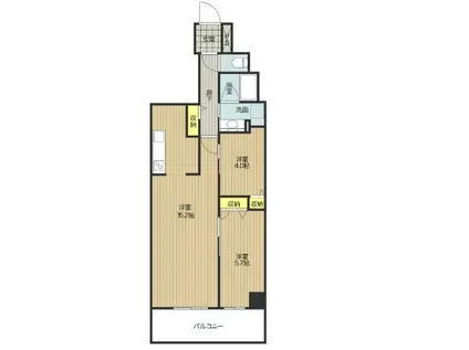 リアライズ天満橋(2LDK/12階)の間取り写真