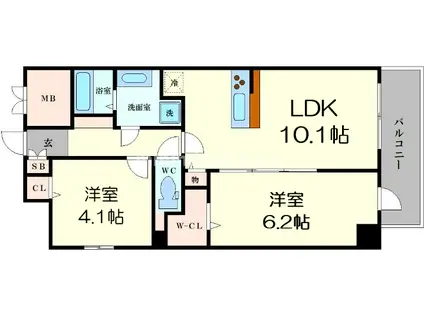 DAIYASTORK阿波座(1LDK/6階)の間取り写真