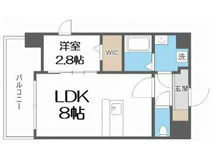 ラシーヌ瓦屋町(1LDK/4階)の間取り写真