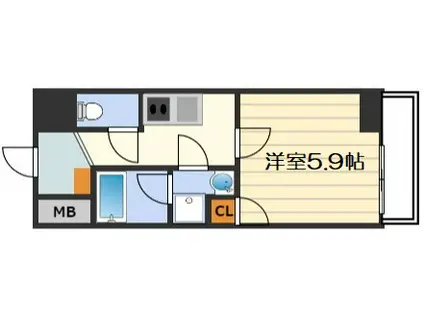 PRIMAVERA MINAMIMORIMACHI(1K/9階)の間取り写真