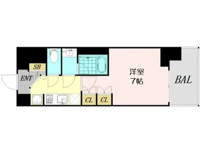 ルネフラッツ谷町四丁目(1K/3階)の間取り写真