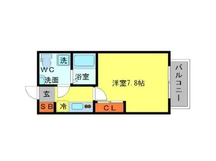 SERENITE新大阪(1K/7階)の間取り写真