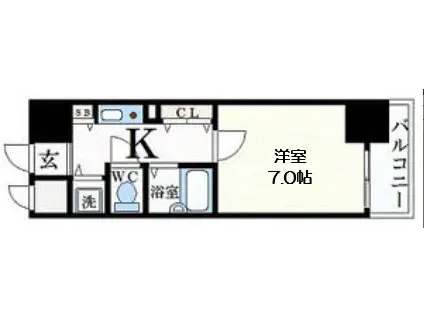 プレサンス中之島公園南(1K/12階)の間取り写真