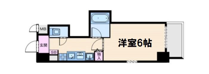 エステムコート大阪城南II(1K/5階)の間取り写真