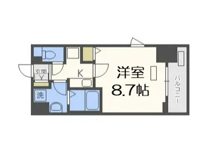 TLRレジデンス本町ウエスト(1K/4階)の間取り写真