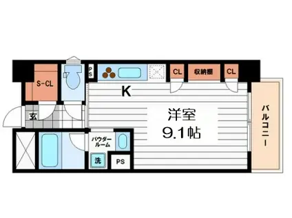 KDX堺筋本町レジデンス(ワンルーム/5階)の間取り写真