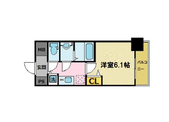プレサンス新大阪ザシティ(1K/8階)の間取り写真