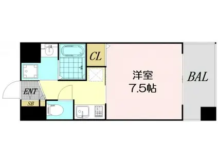 WILL DO 新大阪(1K/2階)の間取り写真